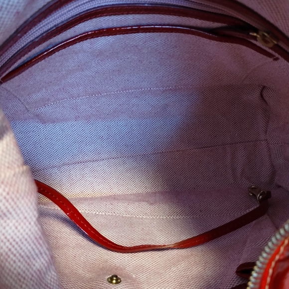 Dooney & Bourke Red Patent Leather Hobo Shoulder Bag - Picture 11 of 16